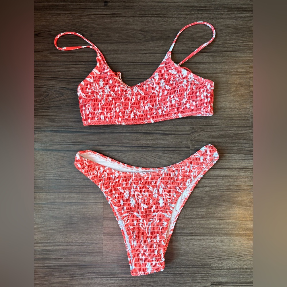 Red and White Bikini Set small new